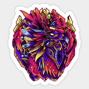 Mecha Bird with cyberpunk style Sticker